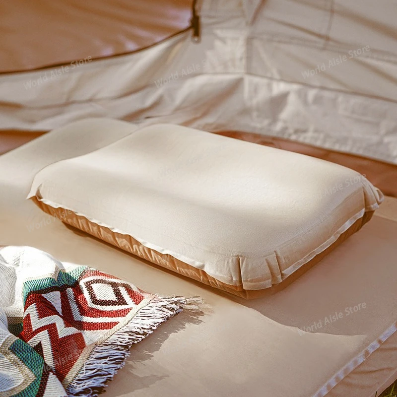 

Camping Travel Self-Inflating Pillow - Portable Comfort High-Elastic Cheese Neck Pillow for Outdoor Use