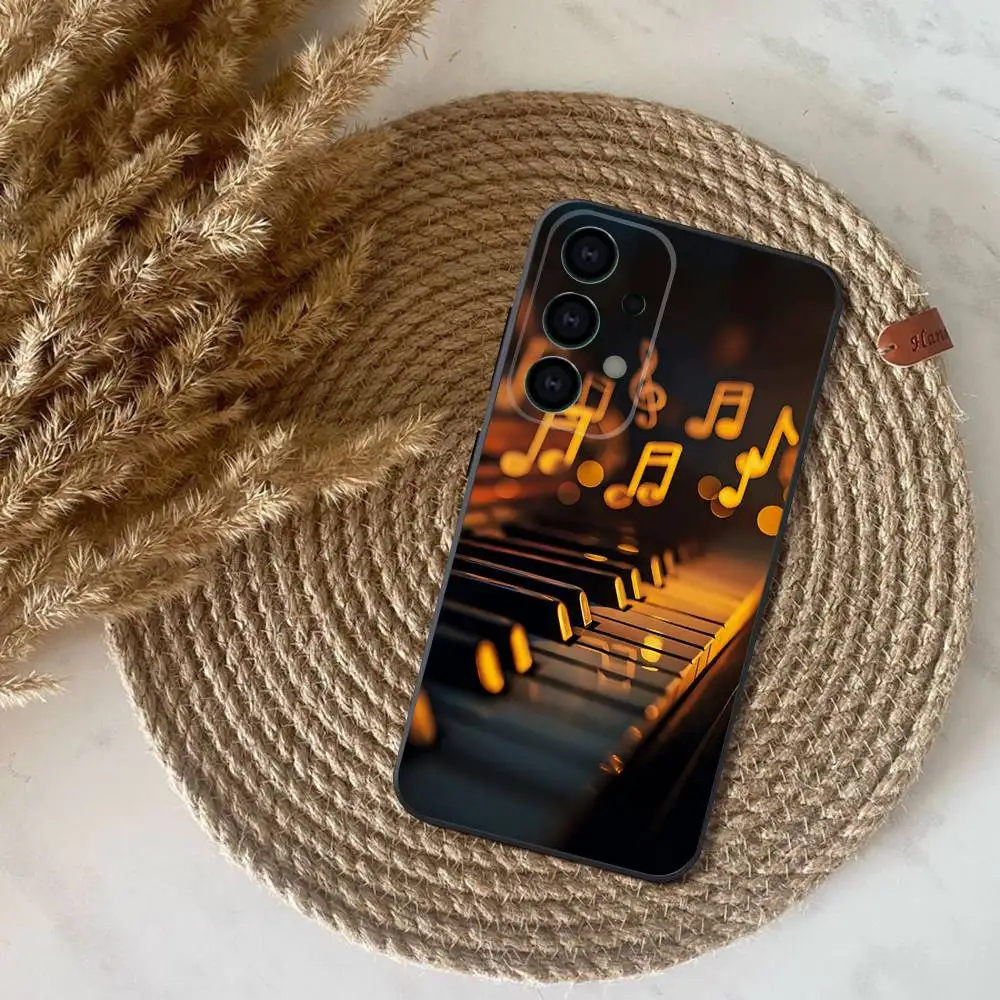 Phone Case For Samsung S25,S24,S21,S22,S23,S30,Ultra,S20,Plus,Fe,Lite,Note,10,9,Music Piano Keyboard 5G Black Cover