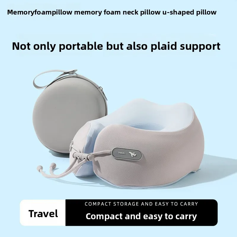 

Портативная подушка для шеи из пены с эффектом памяти, U-образная эргономичная поддержка для сна в самолете, автомобиле, удобная подушка для сна