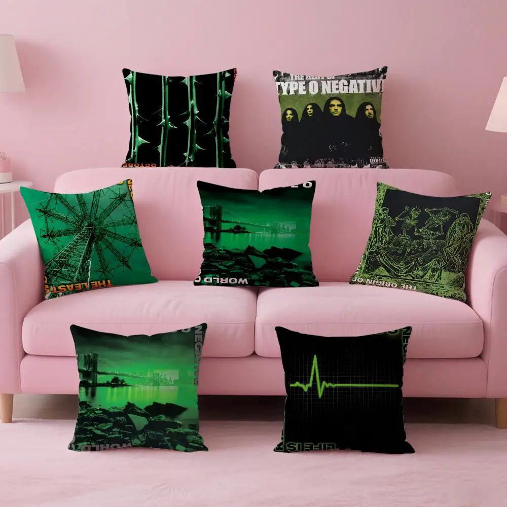 

T-Type O NegativeS Band Cushion Cover Pillow Case Soft Friendly Fabric & Concealed Zipper