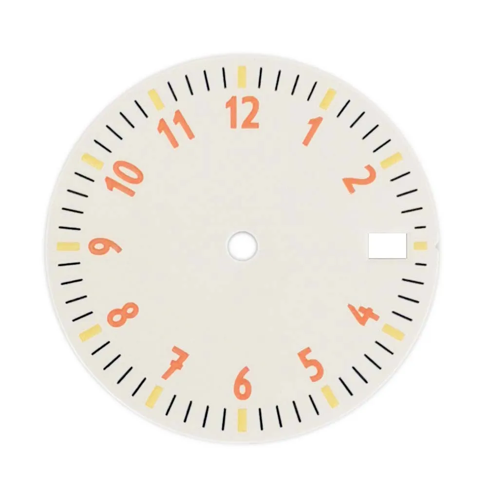 Quadrante dell'orologio con calendario singolo da 28,5 mm per movimento NH35 NH36 4R 7S Parte modificata Quadrante luminoso verde debole Accessori per orologi