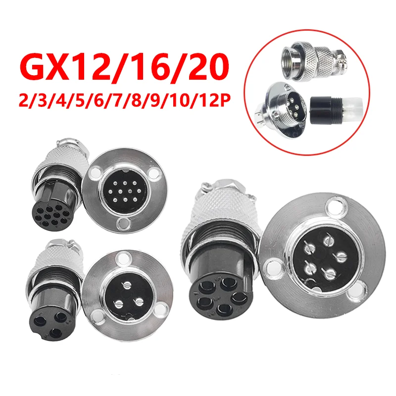 

GX12/16/20 Flange Type Connectors Copper 2/3/4/5/6/7/8/9/10/12/14Core15 Pin Male&Female Aviation Plug &Socket