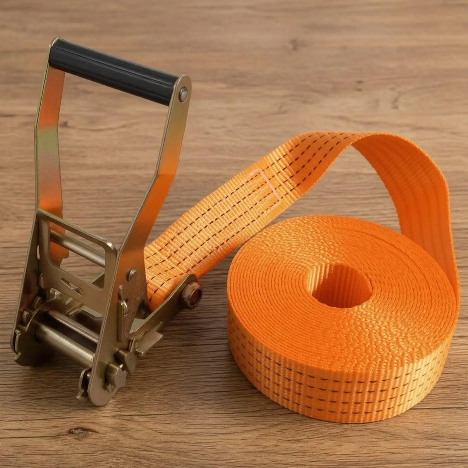 Quick Closure Tie Straps 2 Inch Wide Ratchet Straps Cargo Securing Strap with Flat Hook for Motorcycle Tires and Luggage