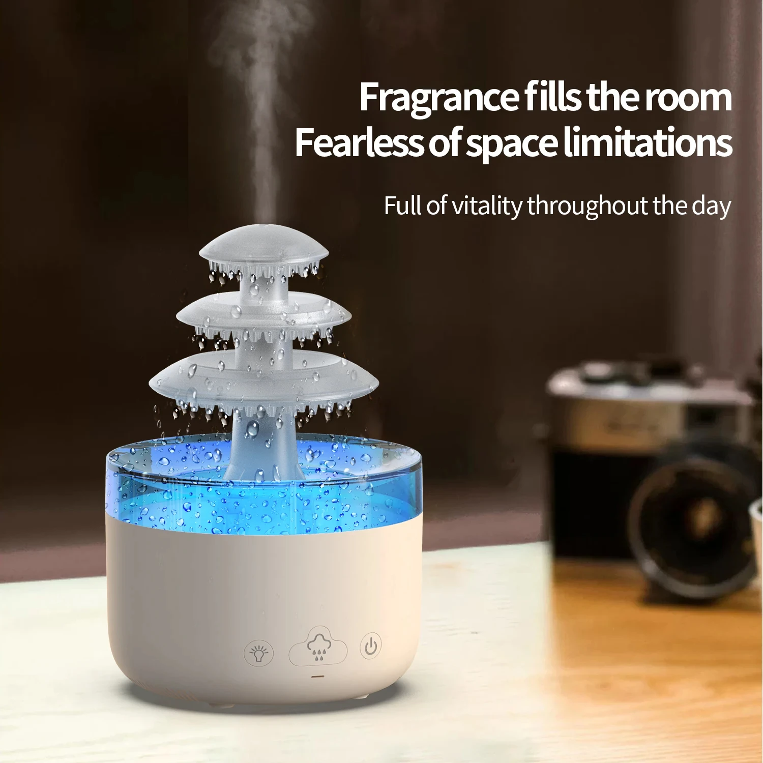 Enhanced Ultrasonic Aromatherapy Cloud Humidifier: Serene and Soothing Household Appliance with Essential Oil Diffuser and USB P