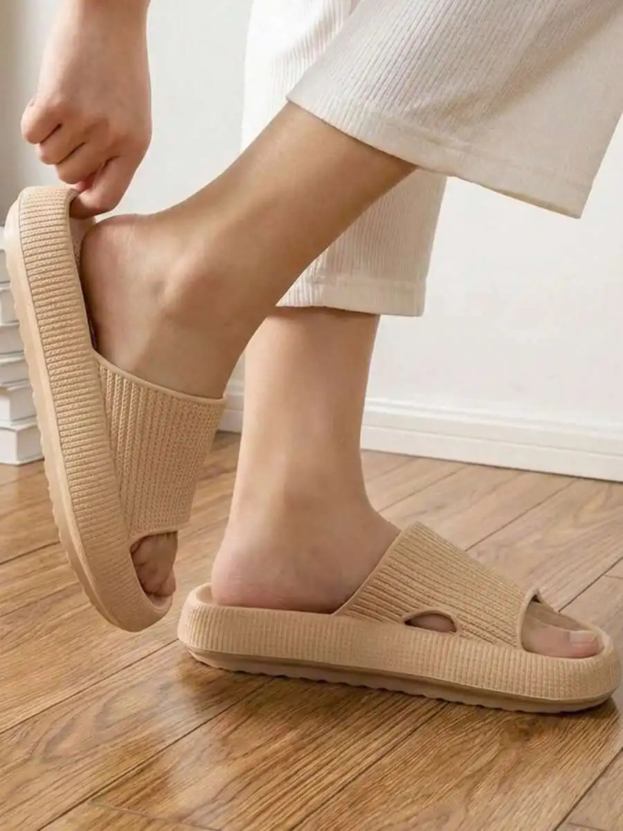 

Spring To Summer Couple's EVA Thick Sole Slippers, Minimalist Design Comfortable Soft Lightweight For