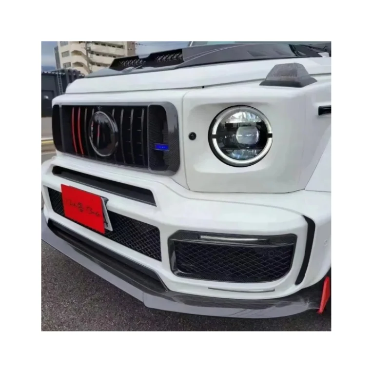 G900 Carbon Fiber Wrapped Carbon Fiber Front Lip Back Lip Cover Wheel Eyebrow Outlet for G Wagon Gclass W463 W464 G350 G500 G63