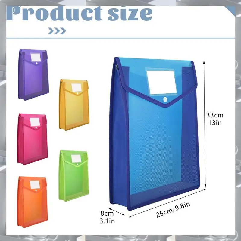 

Hot Selling-6 Pcs A4 Plastic Wallets Folders Envelope File Folder With Button Closure Card Slot,6 Pcs A4 Plastic Wallets Folders
