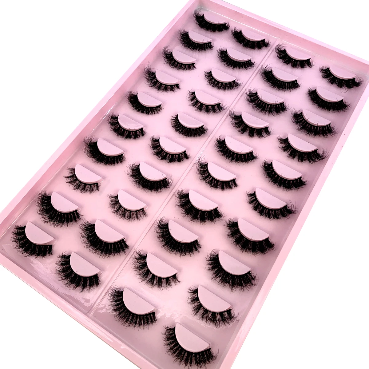 New 20 Pairs fuffly Russian Strip Lashes 3D Mink Lashes Natural Eyelashes Dramatic False Eyelashes Wholesale Eyelash Extension