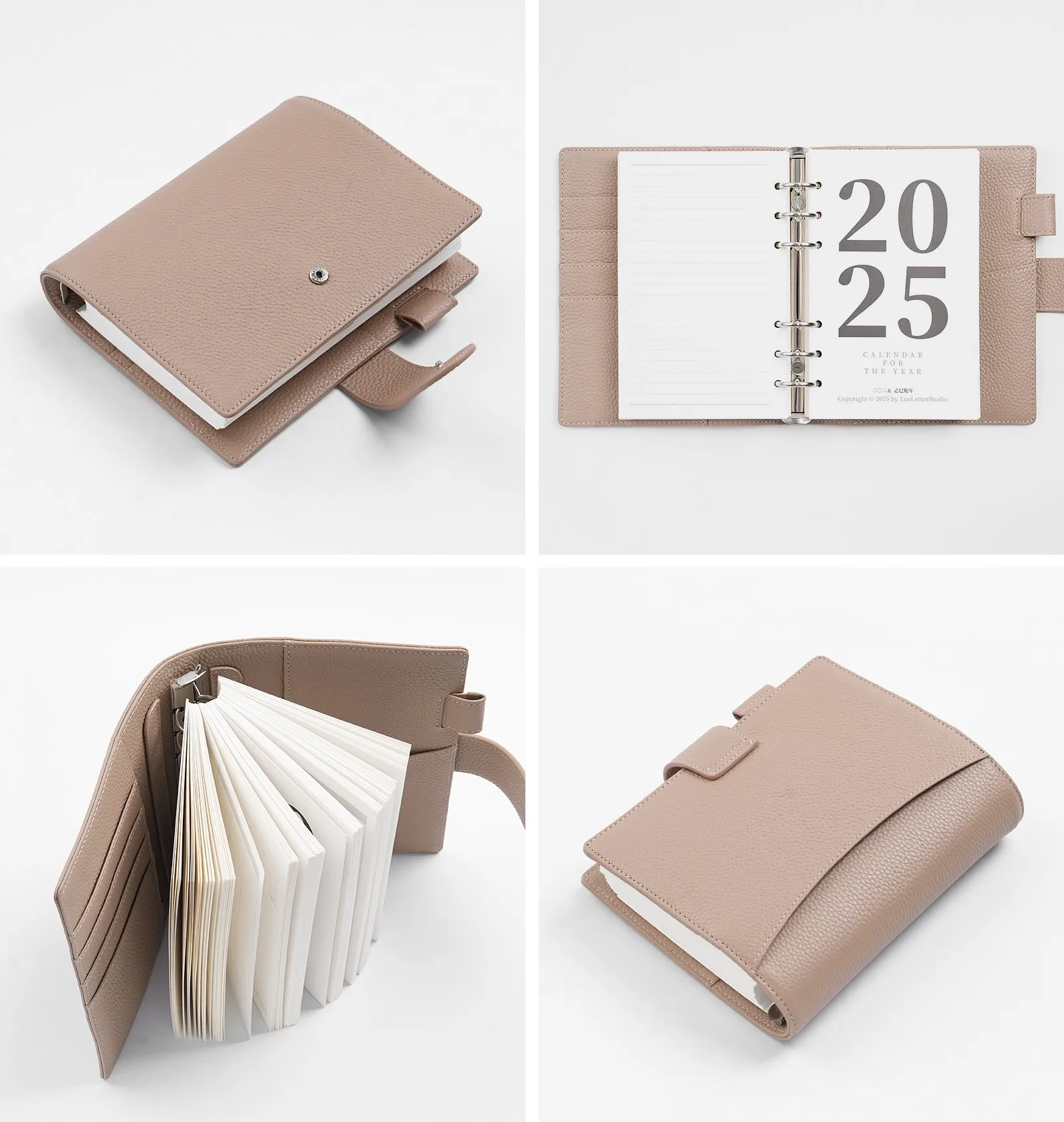 Moterm Franklin Covey Compact Size Elite Rings Planner Pebbled Grain Leather Notebook Cover Binder Organizer Journal