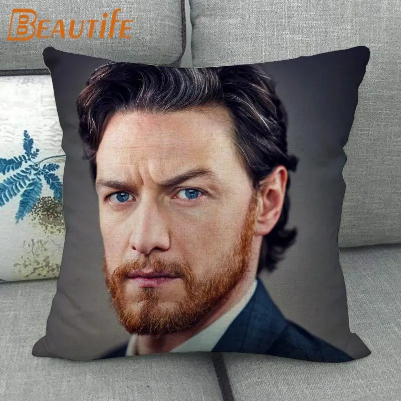 Nuovo arrivo James McAvoy federa camera da letto copertura decorativa per la casa 45x45cm federe con cerniera quadrata tessuto di lino di cotone non