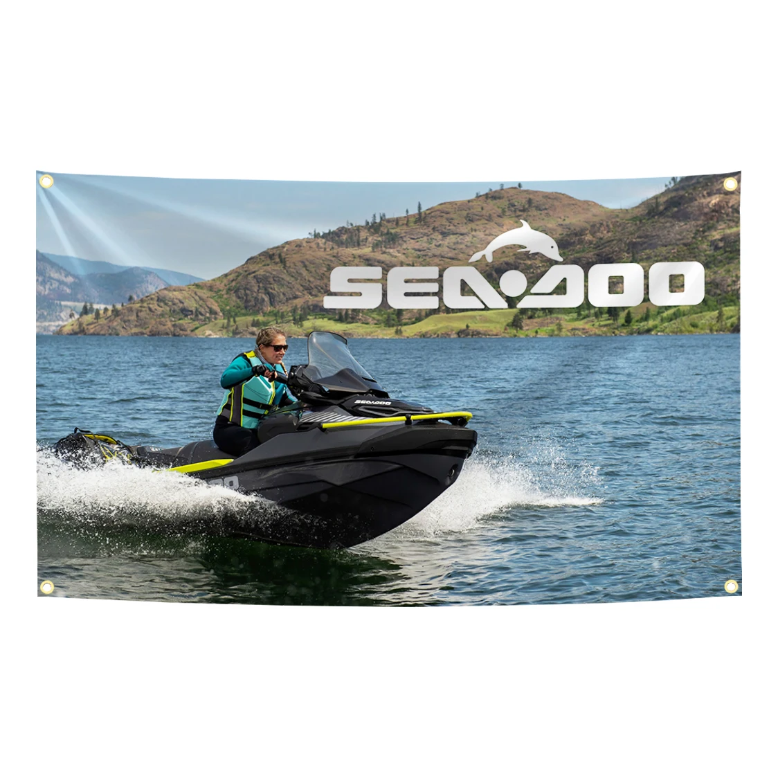 90x150cm Seadoo Jet Ski Motor Boat Flag Tapestry Polyester Digital Printing Banner for Garage Wall Art Out Door Decoration - view 4