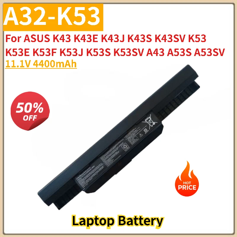 عالية الجودة A32-K53 بطارية الكمبيوتر المحمول 11.1V 4400mAh ل ASUS K43SV K53 K53E K53F K43 K43E K43J K43S K53J K53S K53SV العلامة التجارية الجديدة #1