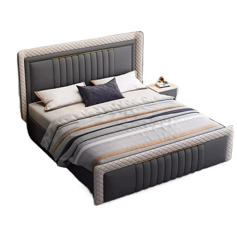 

Aesthetic Luxury Double BedFrame Black Wood Storage King Size Twin Bed Frame Modern Platform Box Nordic Furniture