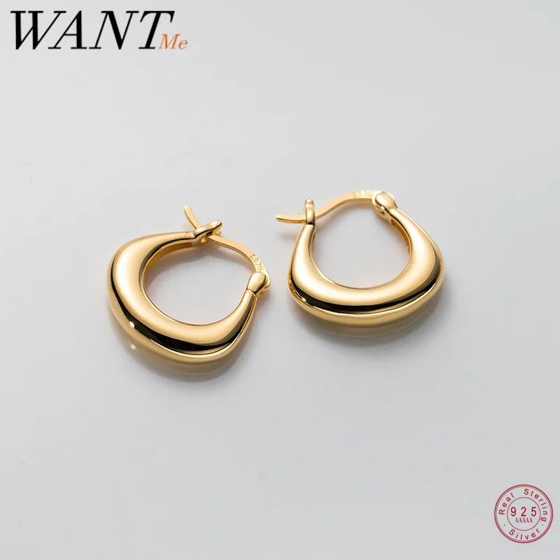 

Женские серьги-кольца WANTME из стерлингового серебра 925 пробы, U-образные серьги для пирсинга, модные простые европейские ювелирные украшения