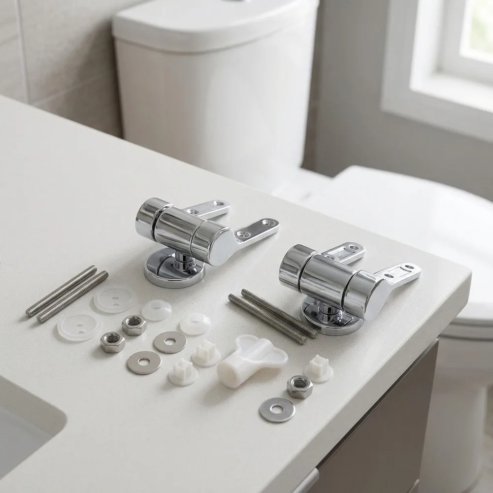 Replacement Toilet Seat Hinges Zinc Alloy Chrome-Plated For Soft-Close Hinges Homes Hotels Mounting Hardware Accessories