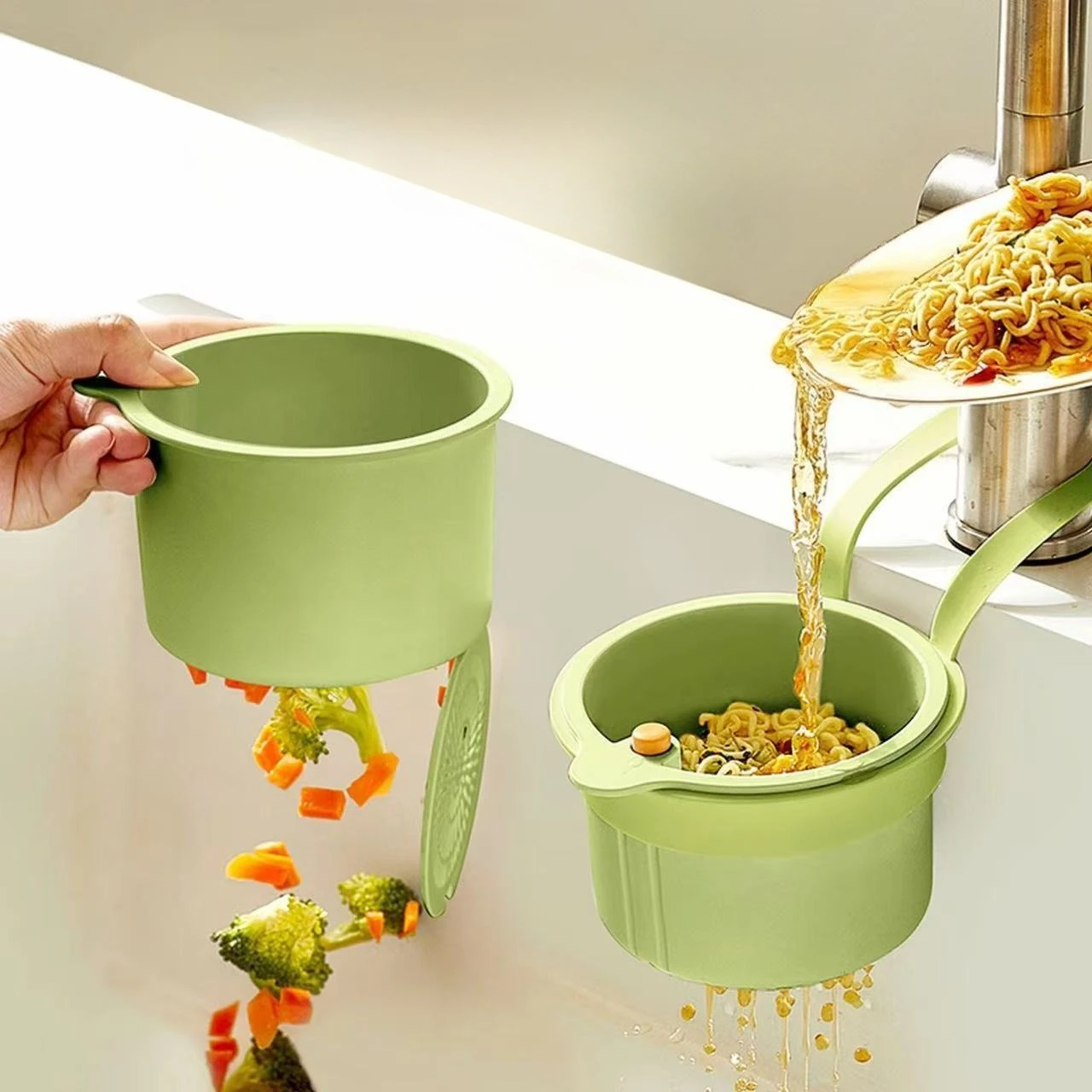 

Kitchen Sink Filter Strainer Detachable Drain Basket Household Trash Filter Multifunctional Basket Fruit Vegetable Drainer Rack