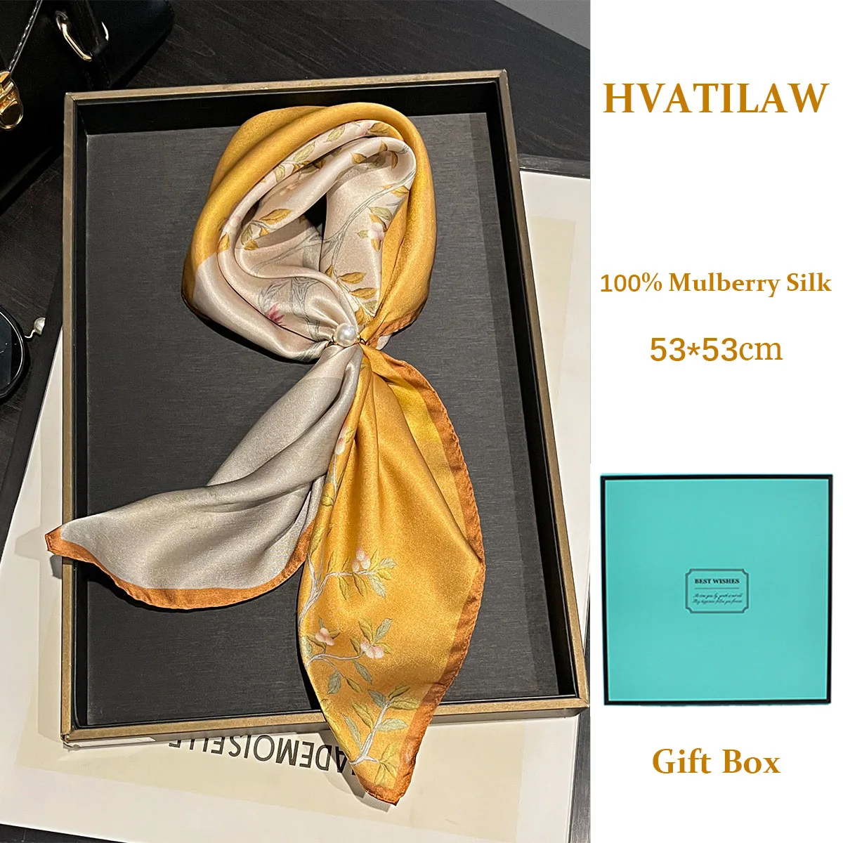 

100% Pure Real Silk Scarf Women Fashion Neck Hair Foulard Luxury Bufanda Bandana Square Headband Hijab Poncho Scarves Pashmina