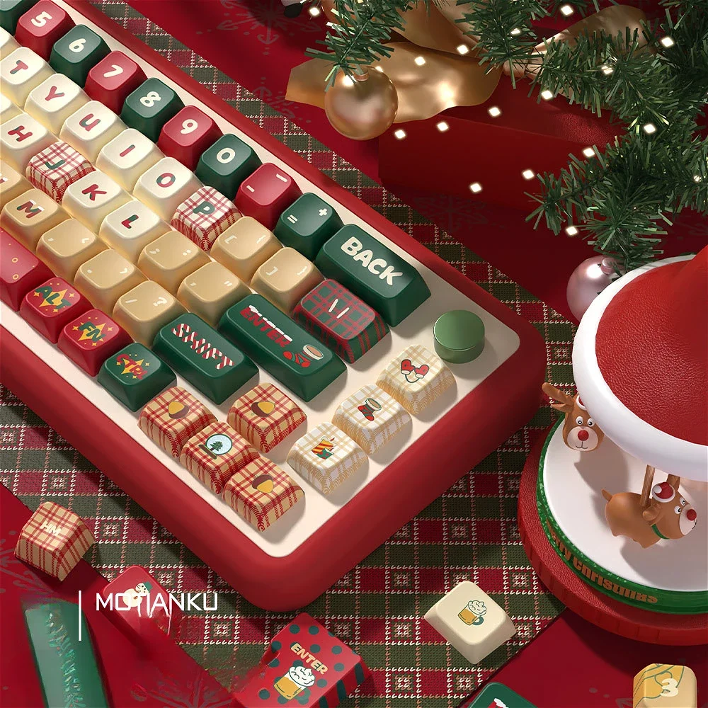 Imagem -04 - Natal Faça Você Mesmo Keycap Conjunto Pbt 158 Teclas Grande Conjunto Personalizado Cereja Mda para 60 64 84 98 108 Teclado Mecânico de Jogos mx Switch