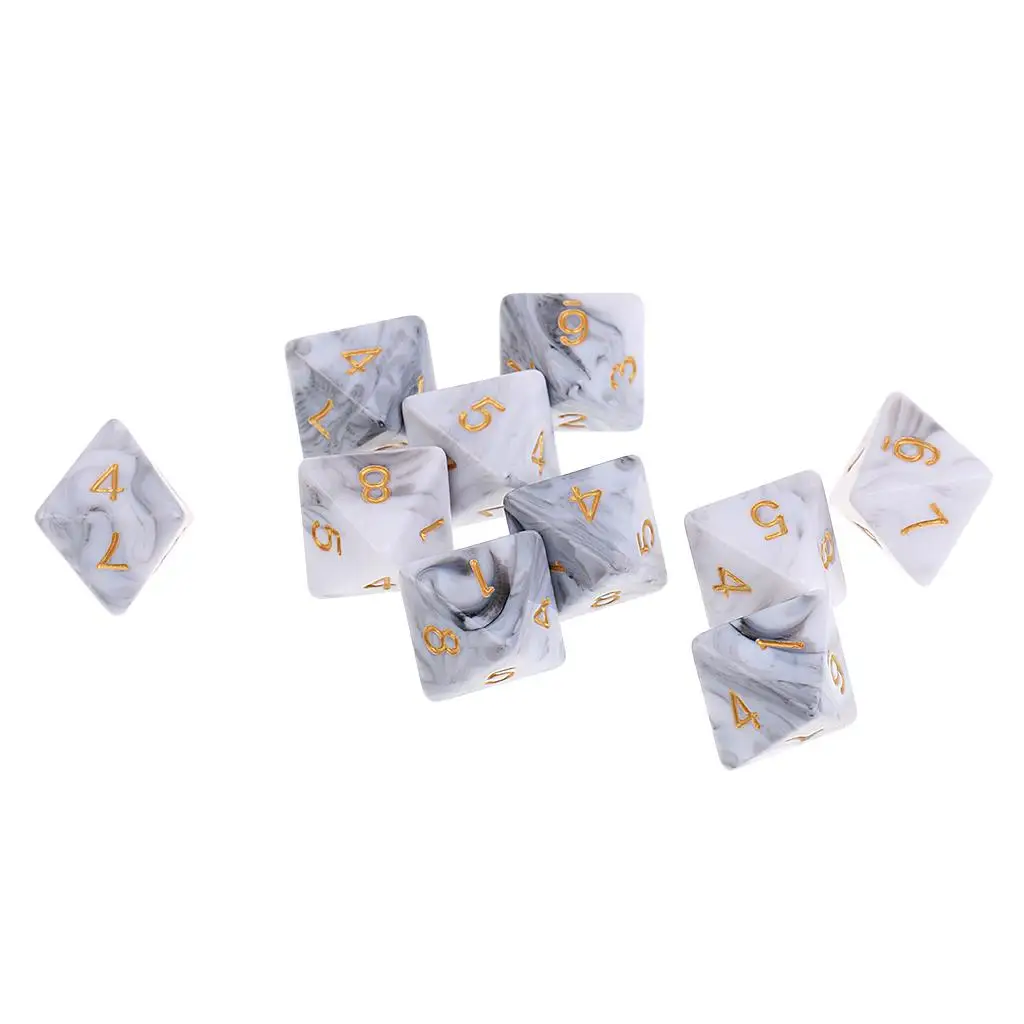 Premium Collection of 10 D8 Polyhedral Dice for Engaging Tabletop Gaming