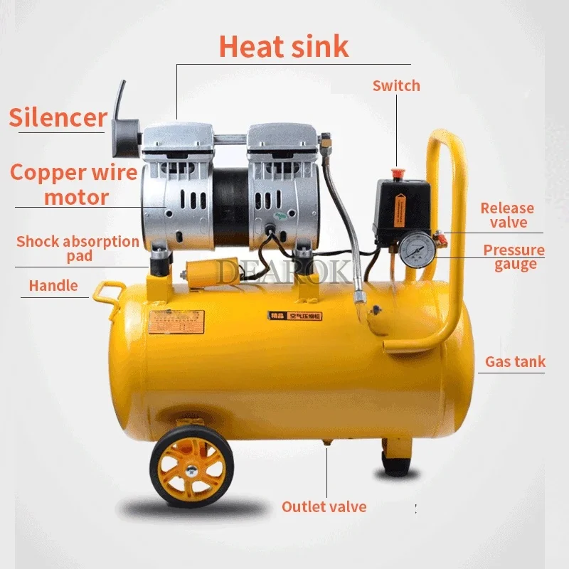 UM-50L Oil-free silent copper wire air compression equipment dental air pump woodworking paint device, 220V 1PC