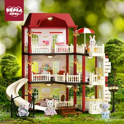 Maison de poupées de jeux de famille, mobilier de chaise, jouets de simulation, châteaux de princesse, villas, cadeau de Noël pour enfants