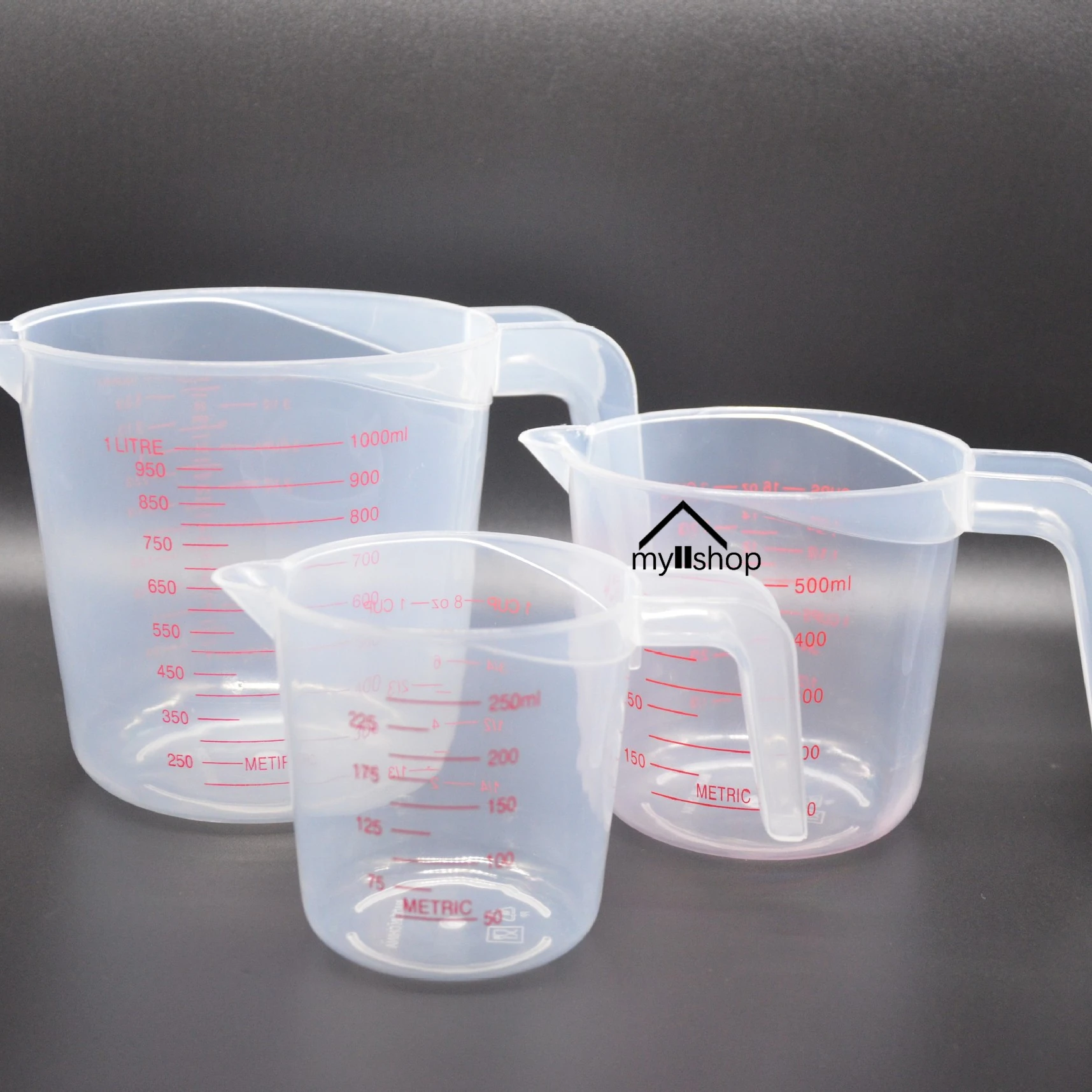 Plastic Measuring Cup Scale Jug Pour Spout Surface Kitchen Graduated Tool 250/500/1000ML Kitchen Supplies Measuring Tool