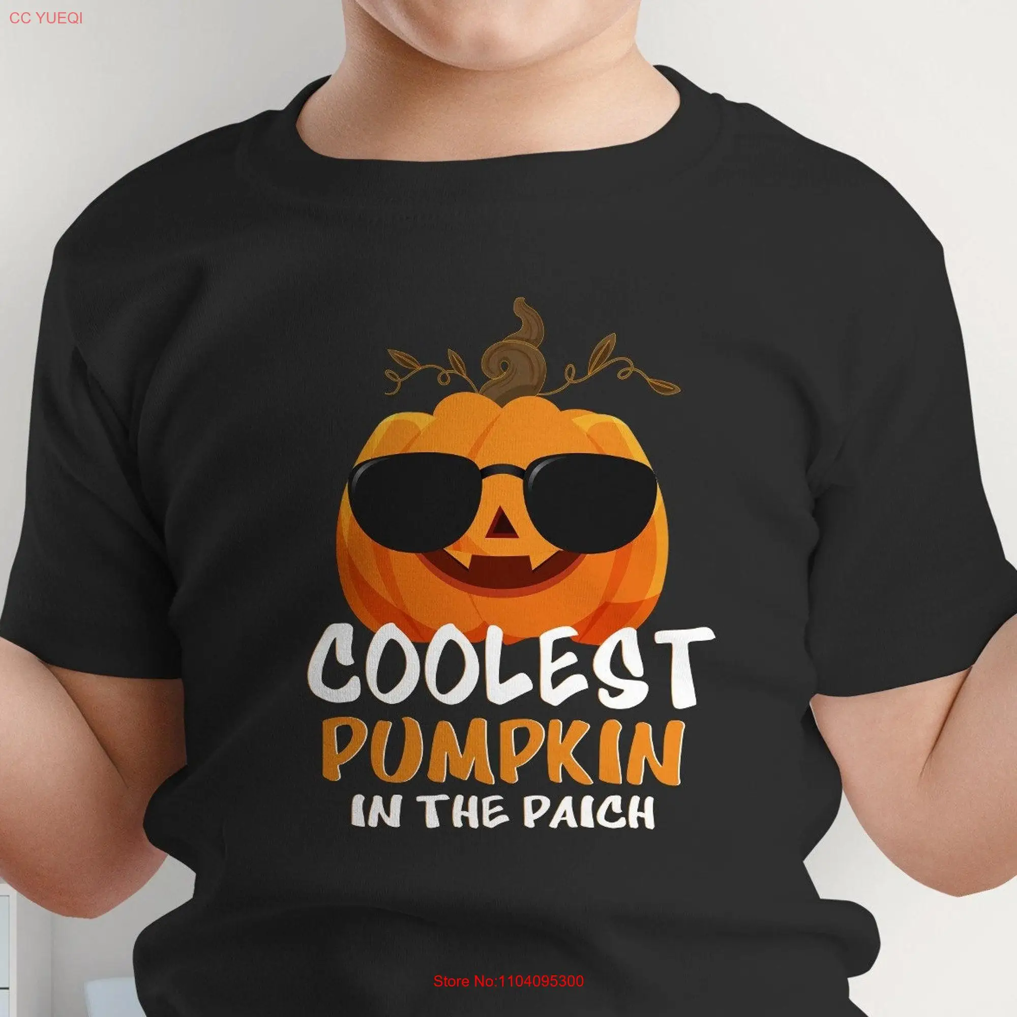 Halloween Pumpkin T shirt Coolest In The Patch Toddler Kids Boys Fall  long or short sleeves