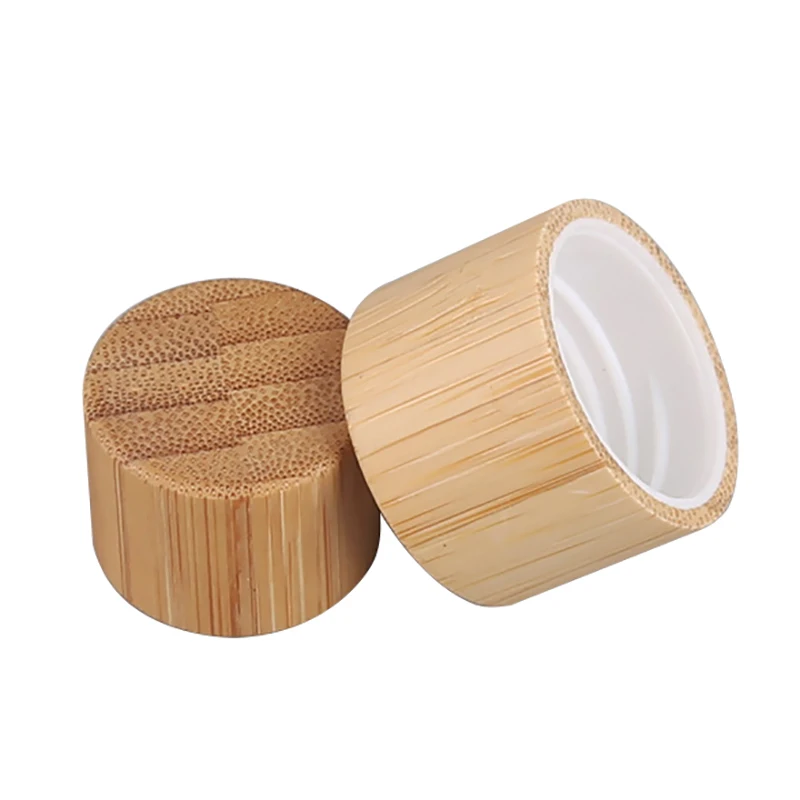 25pcs Eco-friendly Screw Bamboo Bottle Caps with Reducer Replace Empty Bottle Caps with Drop Plug  Real Bamboo Cover Screw Cap