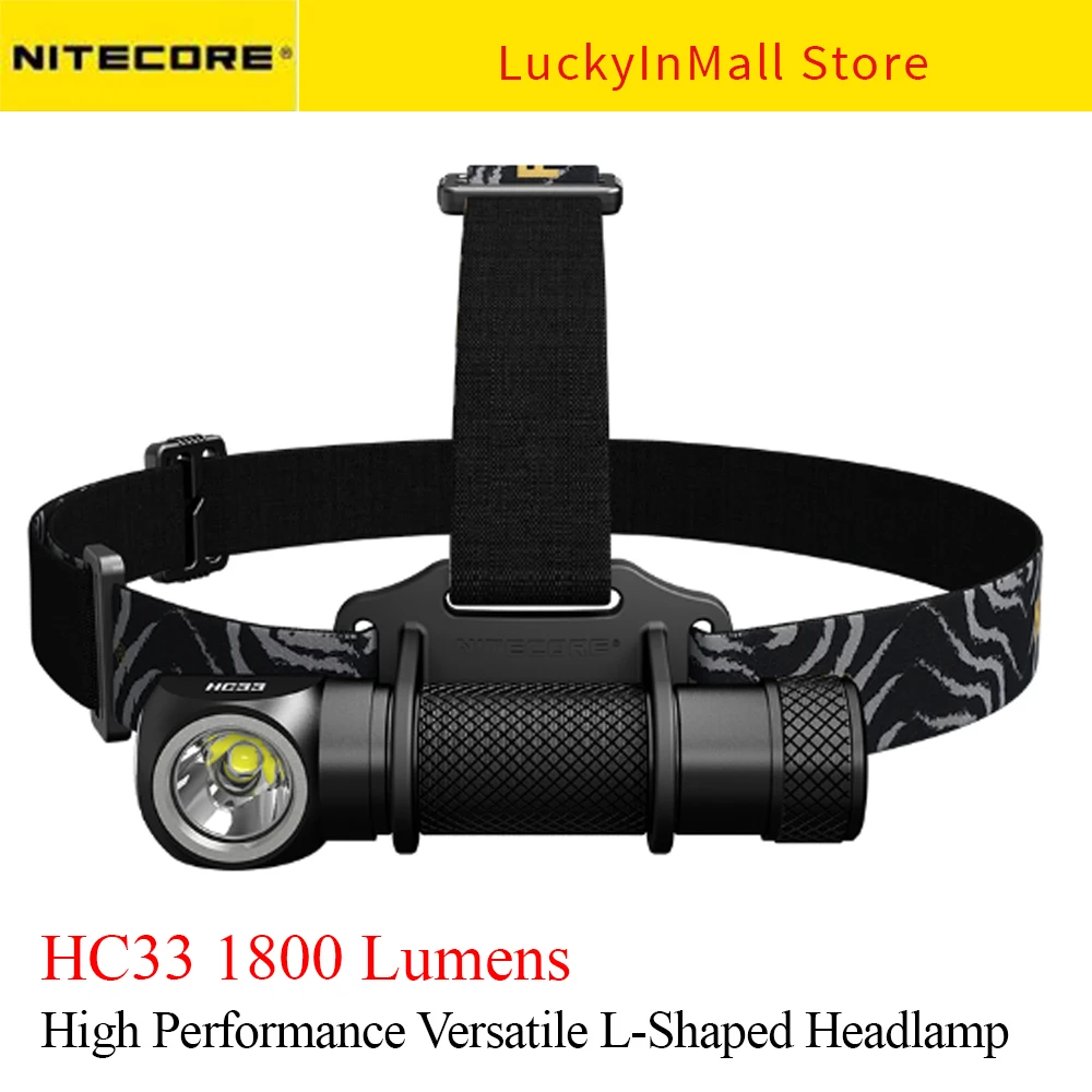 

NITECORE HC33 Headlamp Multifunctional Headlight 1800 Lumens XHP35 HD LED High Performance L-shaped Waterproof Camping Travel