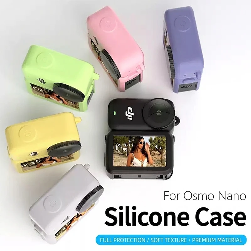 Silicone Protective Case for DJI Osmo Nano with Precise Cutouts And Lens Cap Daily Shooting Adventure Accessory