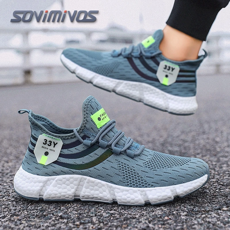 

Men Running Walking Knit Shoe Casual Sneakers Breathable Sports Running Athletic Gym Lightweight Outdoor Women Shoes Size36-46