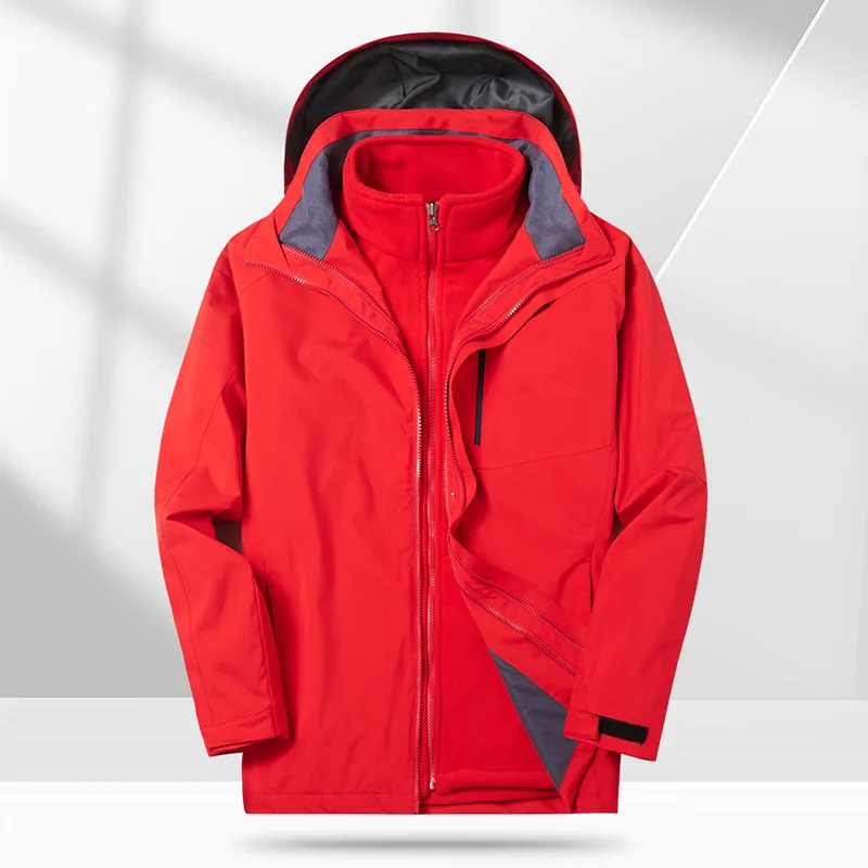 

plus Size Men's Outdoor Jaet Windproof Autumn Winter Warmth Large Size Fat Man Windbreaker Coat Outerwear Polyester Fiber