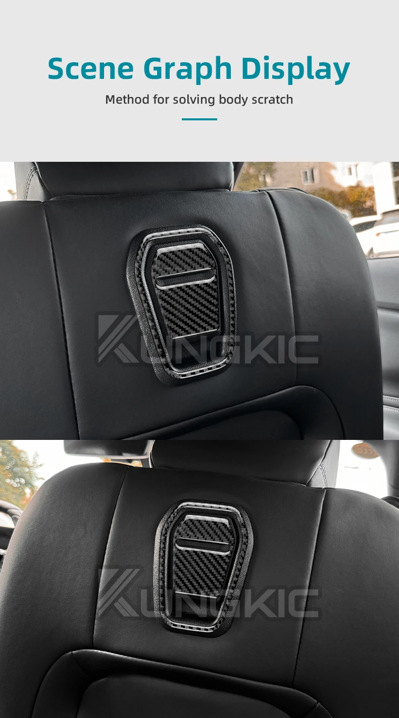 Echte weiche Carbonfaser für Ford Mustang GT Dark Horse EcoBoost 2024 2025 2026 LHD RHD Auto-Sitzgriff-Dekorleiste Aufkleber – Detail 9