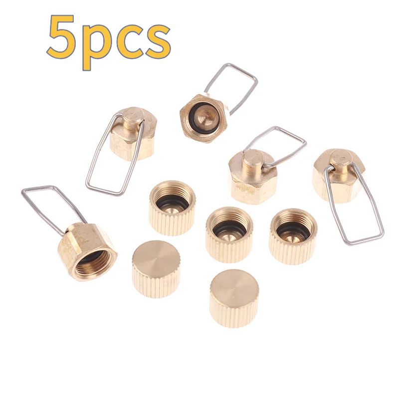 5Pcs Outdoor Camping Stove Cap Gas Accessories Flat Gas Tank Anti-leak Plug Liquefied Gas Connection-Line Blocking Cap