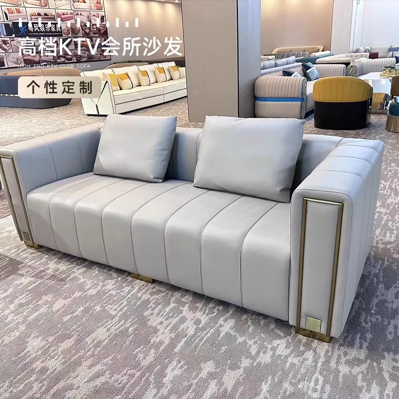 

High-end luxury party room bar KTV sofa villa club light luxury 2024 new microfiber leather sofa seat