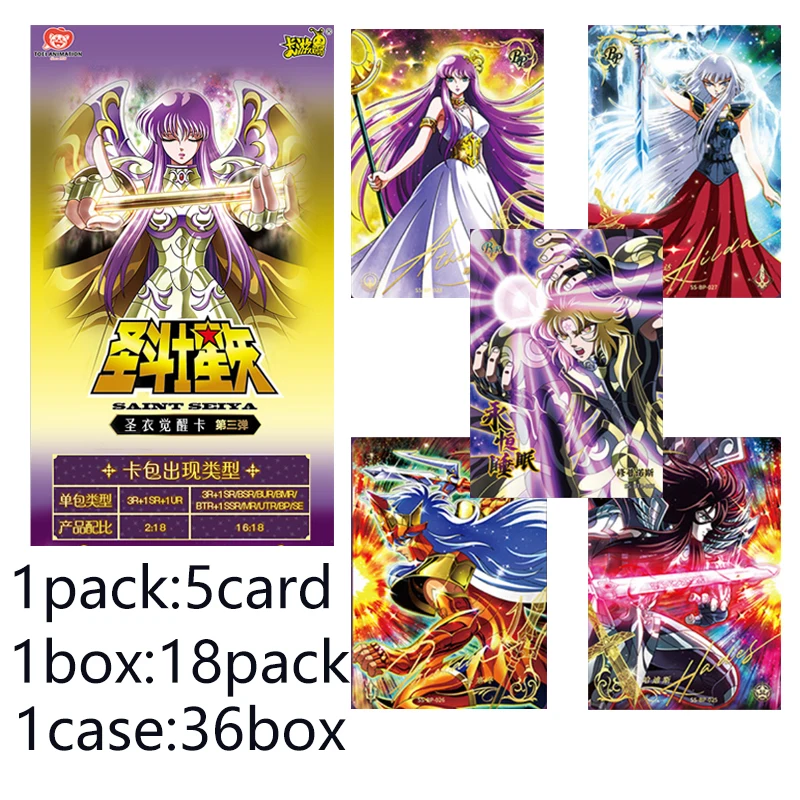Wholesale Genuine Saint Seiya KAYOU Cloth Awakening EX Wave 3 Booster Packs Official Anime Collectible Trading Cards