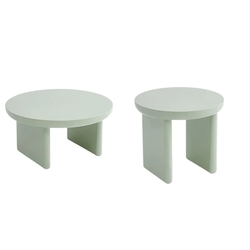 

French cream style, small coffee table living room for home use, round Nordic modern simplicity