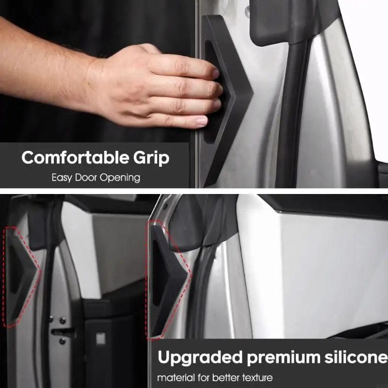 

242A 4pcs Anti Fingerprint Door Handles Set Rubber Door Handles Fingerprint Resistant Vehicle Handles for Automotives