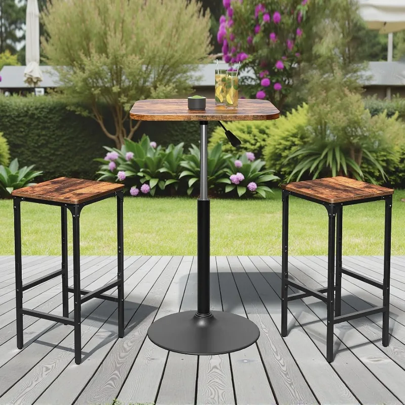 

Bar Stools, Set of 2 Rectangular Industrial Bar Chairs, 27.6" Tall Counter Bar Stools, Kitchen Breakfast Stools