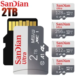 마이크로 TF SD 카드, 2TB, 1TB, 512GB 메모리 카드, 128GB 플래시 클래스 10 SD 카드, 256GB TF 플래시 메모리 카드, 닌텐도 스위치 휴대폰용