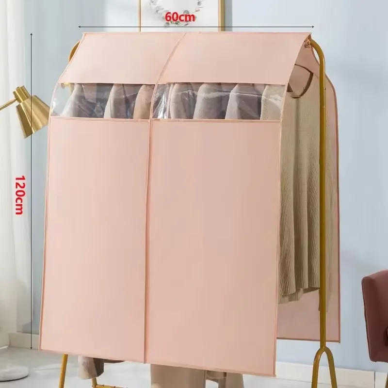 New Solid Color Non-woven Clothing Dust Cover Stereo Hanging Floor-standing Clothes Hanger Dust Cover Home Clothes Protect Cover