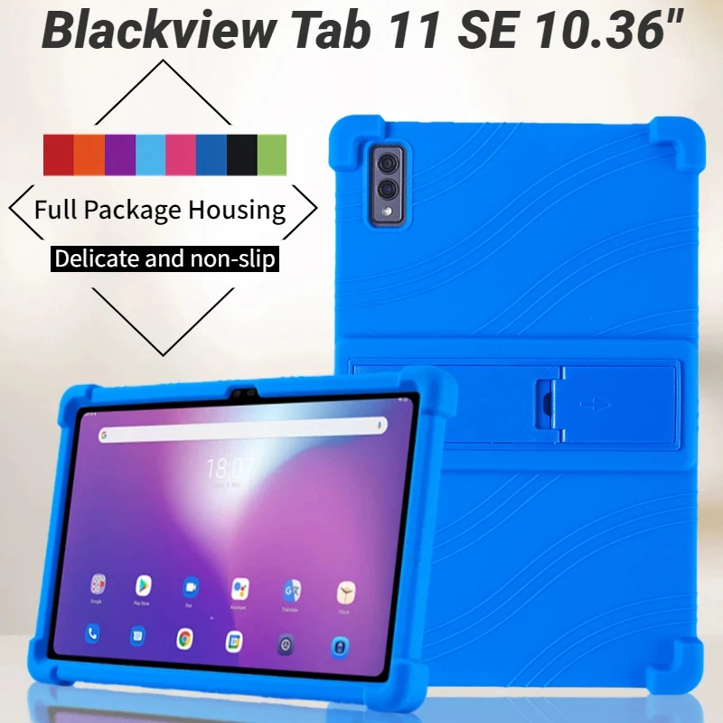 4 Thicken Cornors Soft Silicon Cover with Kickstand For Blackview Tab11 Tab 11 SE Case 10.36