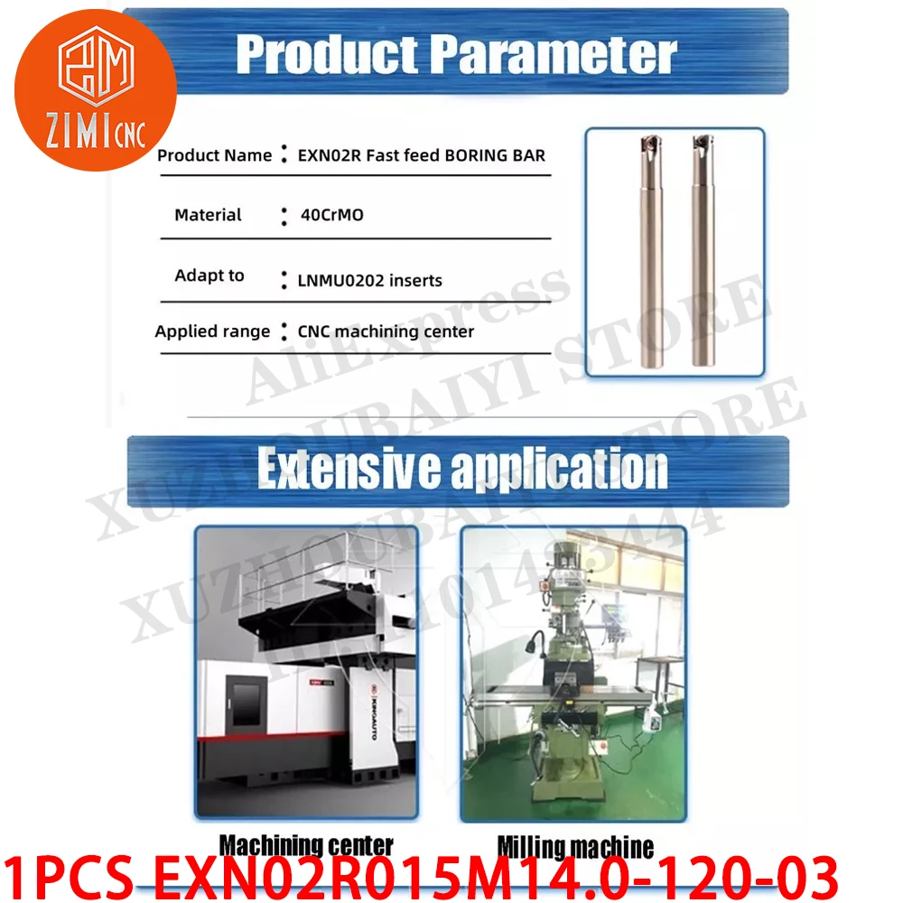 1 قطعة EXN02R015M14.0-120-03 قضيب ثقب قابل للفهرسة من فولاذ التنغستن حامل أداة الطحن الطرفي للتشغيل الخشن والطحن بتغذية عميقة 90 درجة