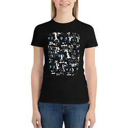 Modified anti-surveillance disable facial recognition pattern T-Shirt female hippie clothes black t-shirts for Women