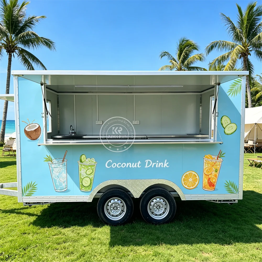 Remolques de Comida Rápida para Calle y Plaza, Carritos de Comida, Remolques de Concesión, Food Truck con Cocina Completa