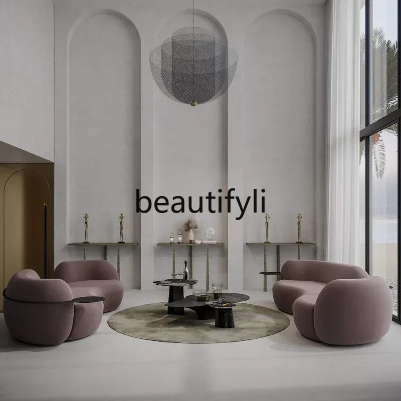 

xzzFrench light luxury sofa, high-end club beauty salon leisure multi-person small curved sofa