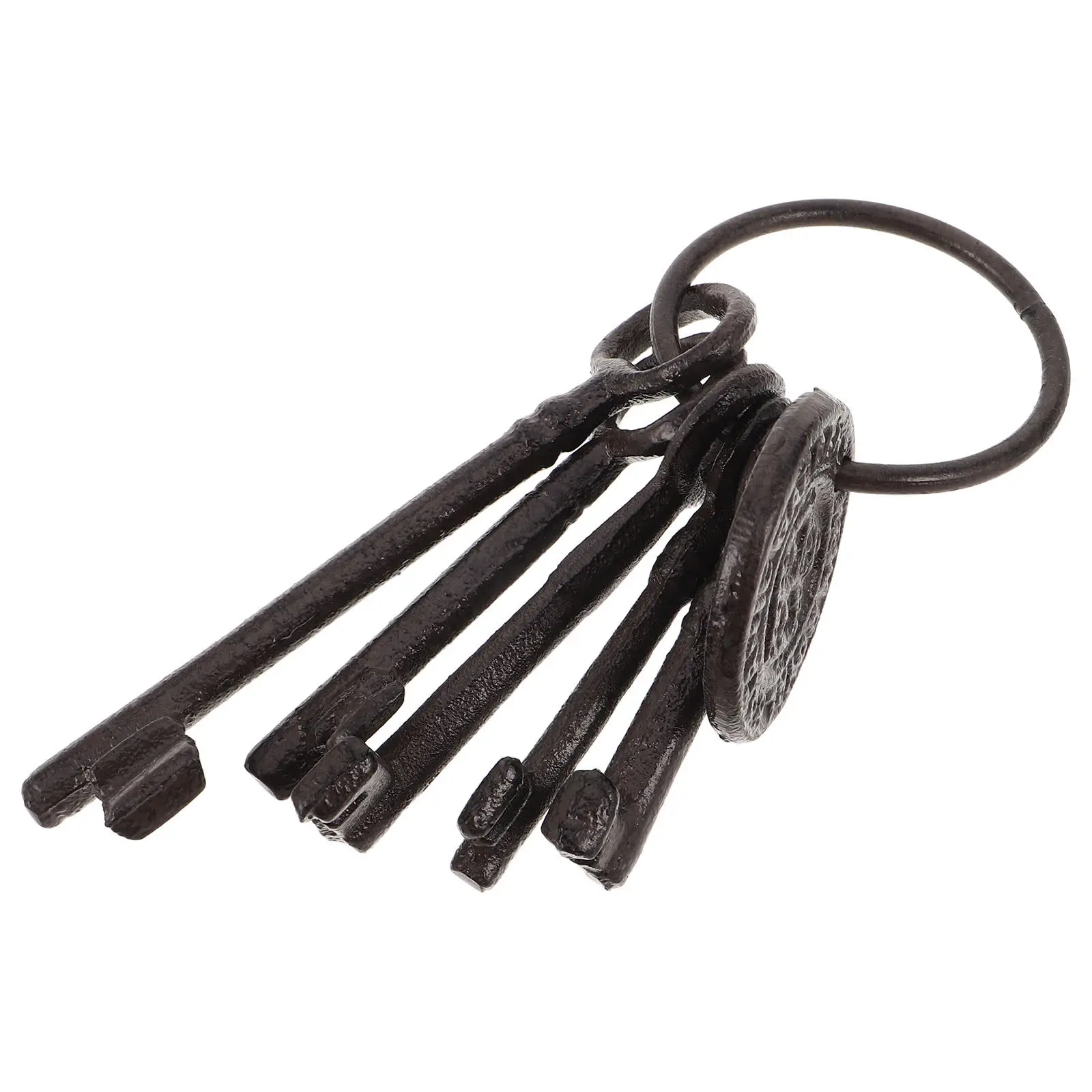 1Set Pirate Treasure Chest Keys Set Cast Iron Distressed Decorative Vintage Key Rings Keychain Pendant Cosplay Party