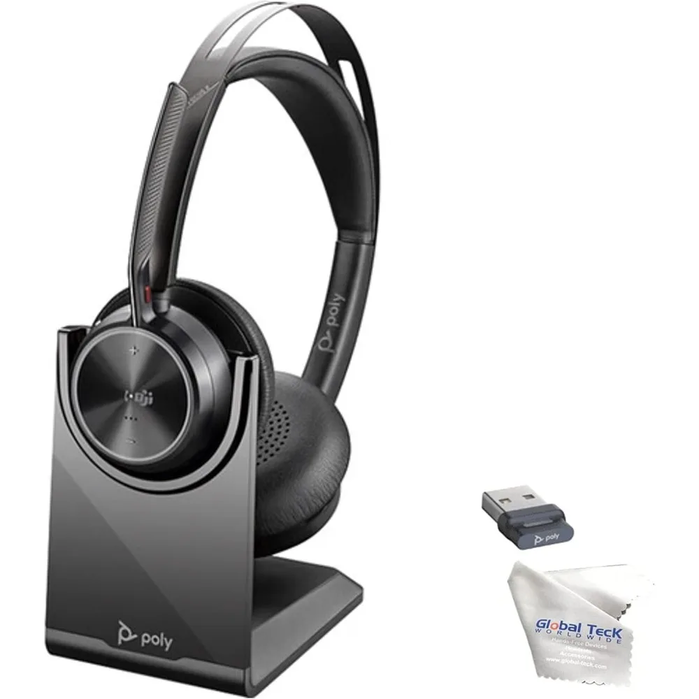 

Noise Cancelling Wireless Headset with Microphone for Office Calls Zoom Teams Soft Over Ear Headphones with Charging