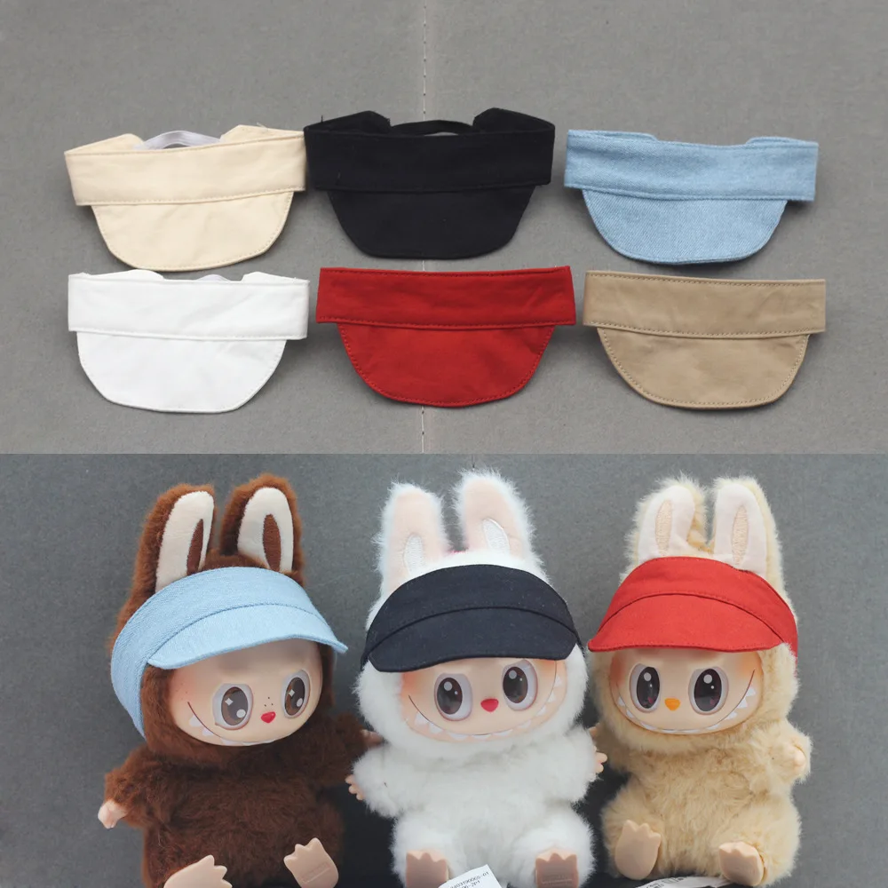 

15/17cm LABUBU Gen I/II Plush Doll Accessories: Adorable Colorful Baseball Cap Set – Sitting Party Series