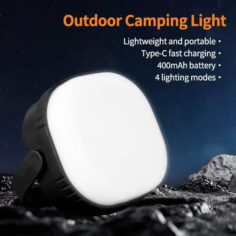 Camping Emergency Light USB Rechargeable Magnetic Adsorption Hanging Waterproof Protective Lantern for Outdoor Illumination